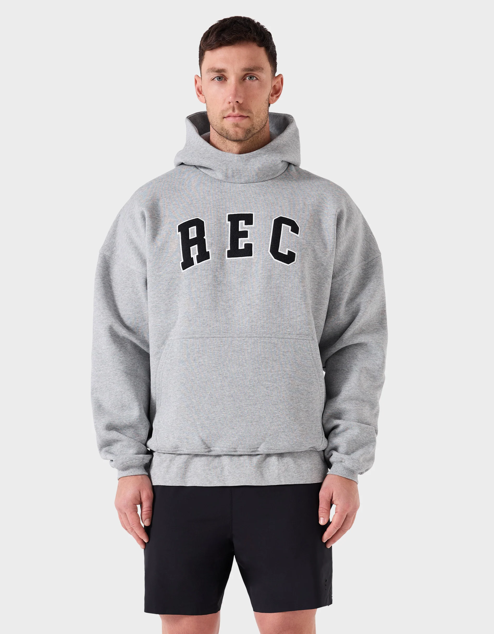 Mass Fleece REC Hood Grey Marle