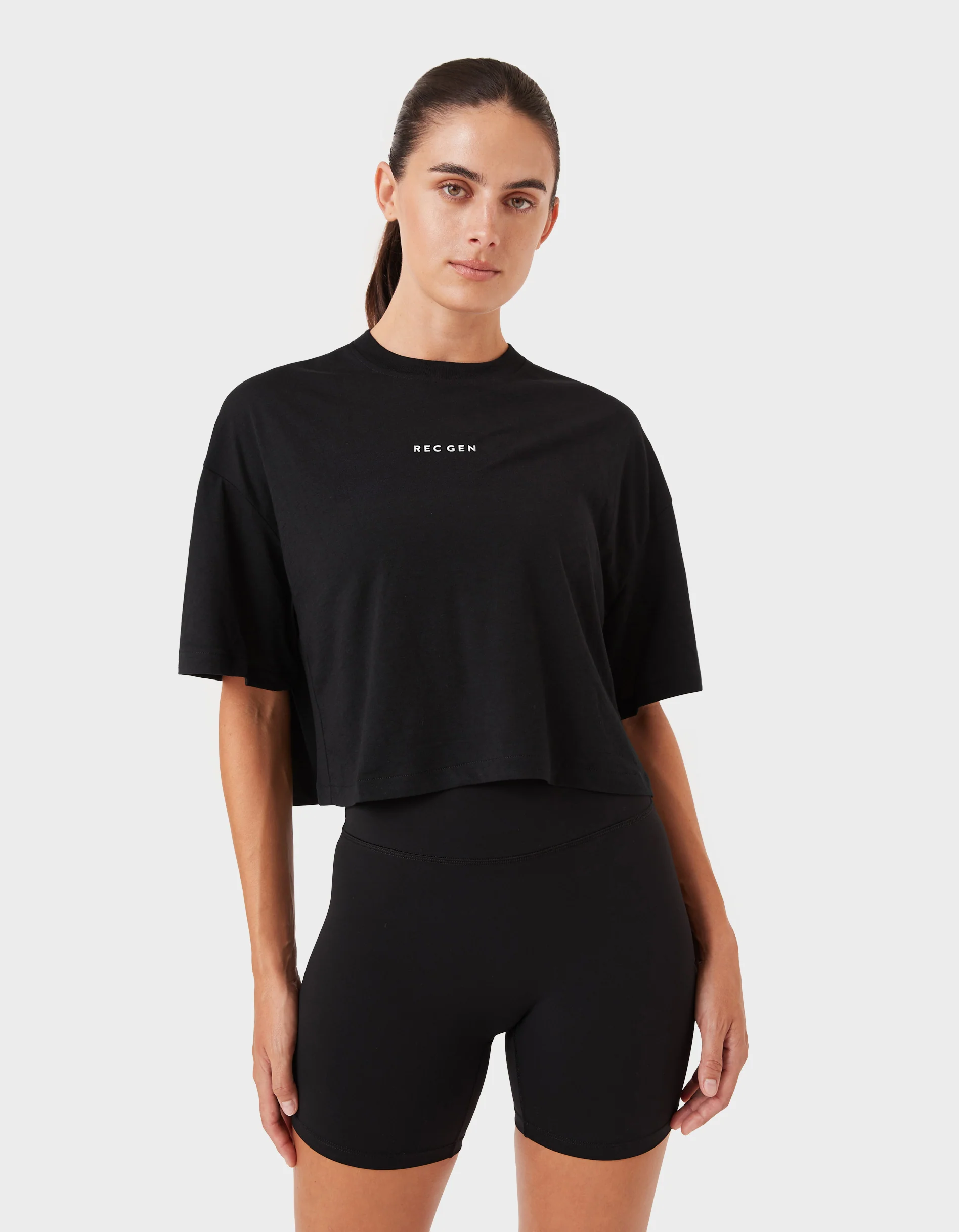 Oxy Float Crop Tee Black