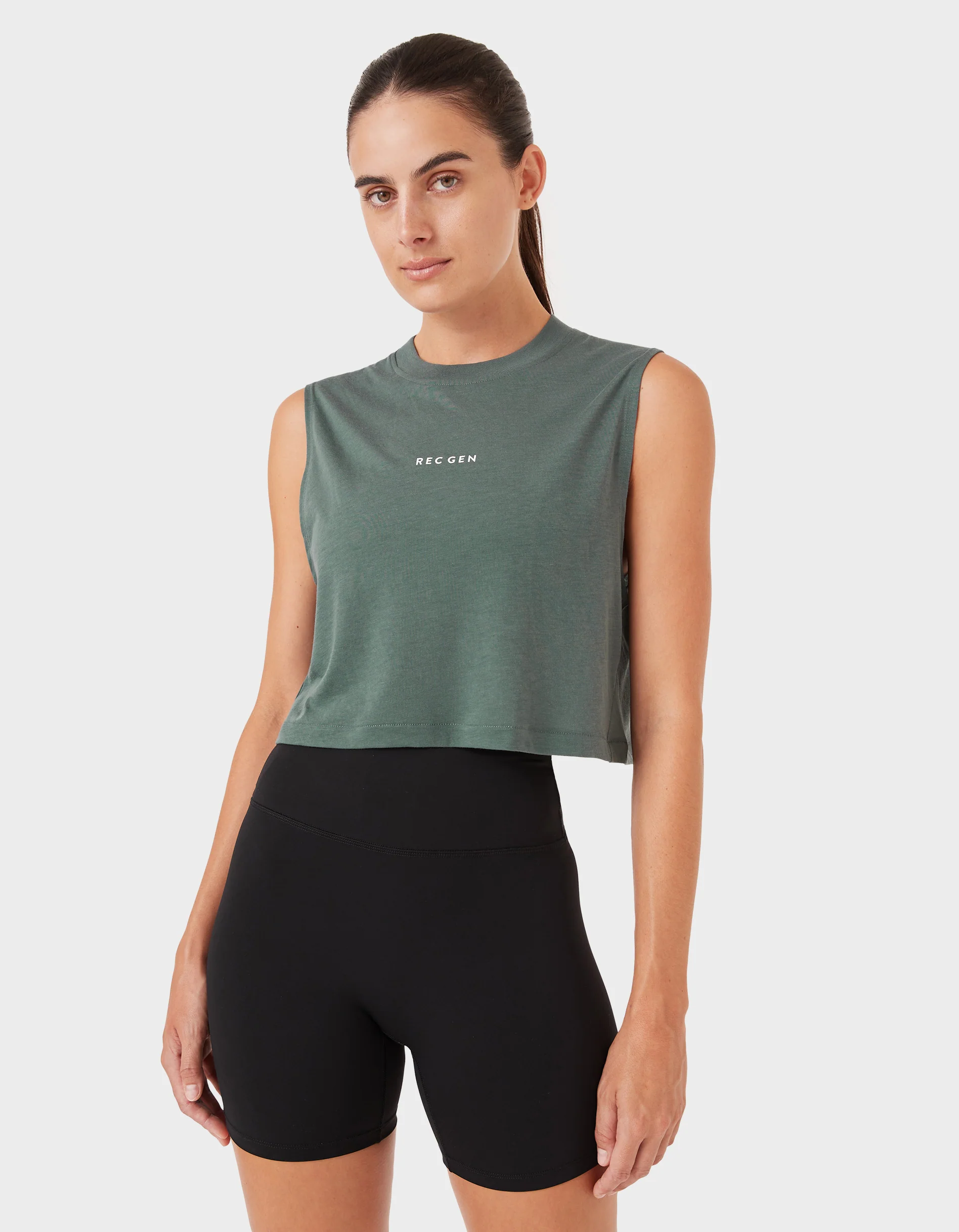 Oxy Float Crop Tank Dk Jade